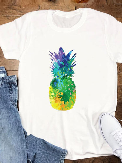 Beach Holiday Summer Graphic T Shirt Short Sleeve Tee Top Cartoon Trend Women Fashion Casual Clothing Female Print T-shirt