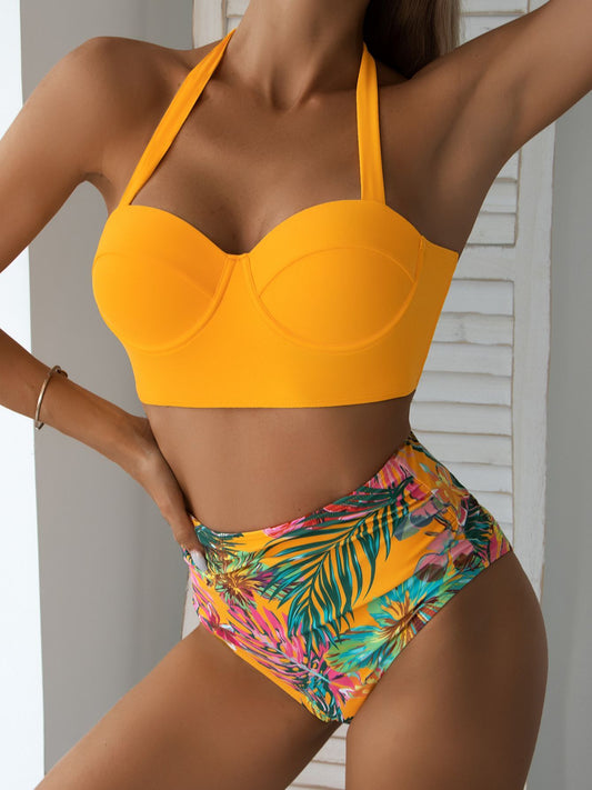 Bikini 2023 New High Waist Bikini Print Tankini Swimsuit Brazilian Swimsuit Plus Size Swimwear Women