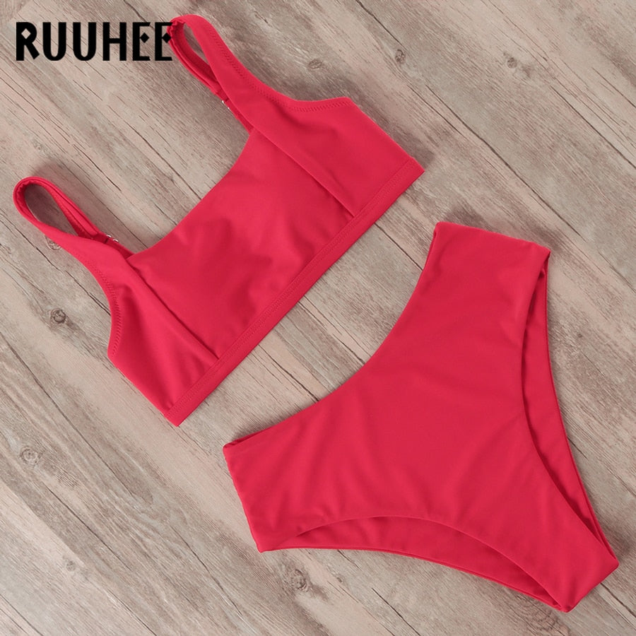 Bikini Swimwear Women Swimsuit High Waist Bikini Set Push Up Front Knot Bathing Suit Women Summer Beach wear Biquini B3726RE China