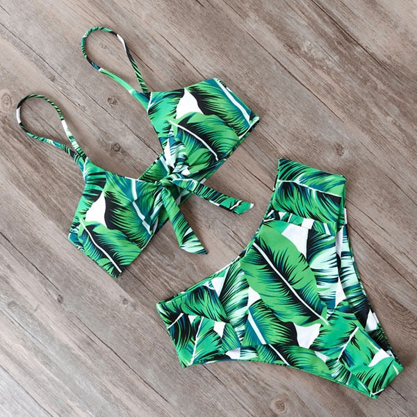 Bikini Swimwear Women Swimsuit High Waist Bikini Set Push Up Front Knot Bathing Suit Women Summer Beach wear Biquini B3457-4 China