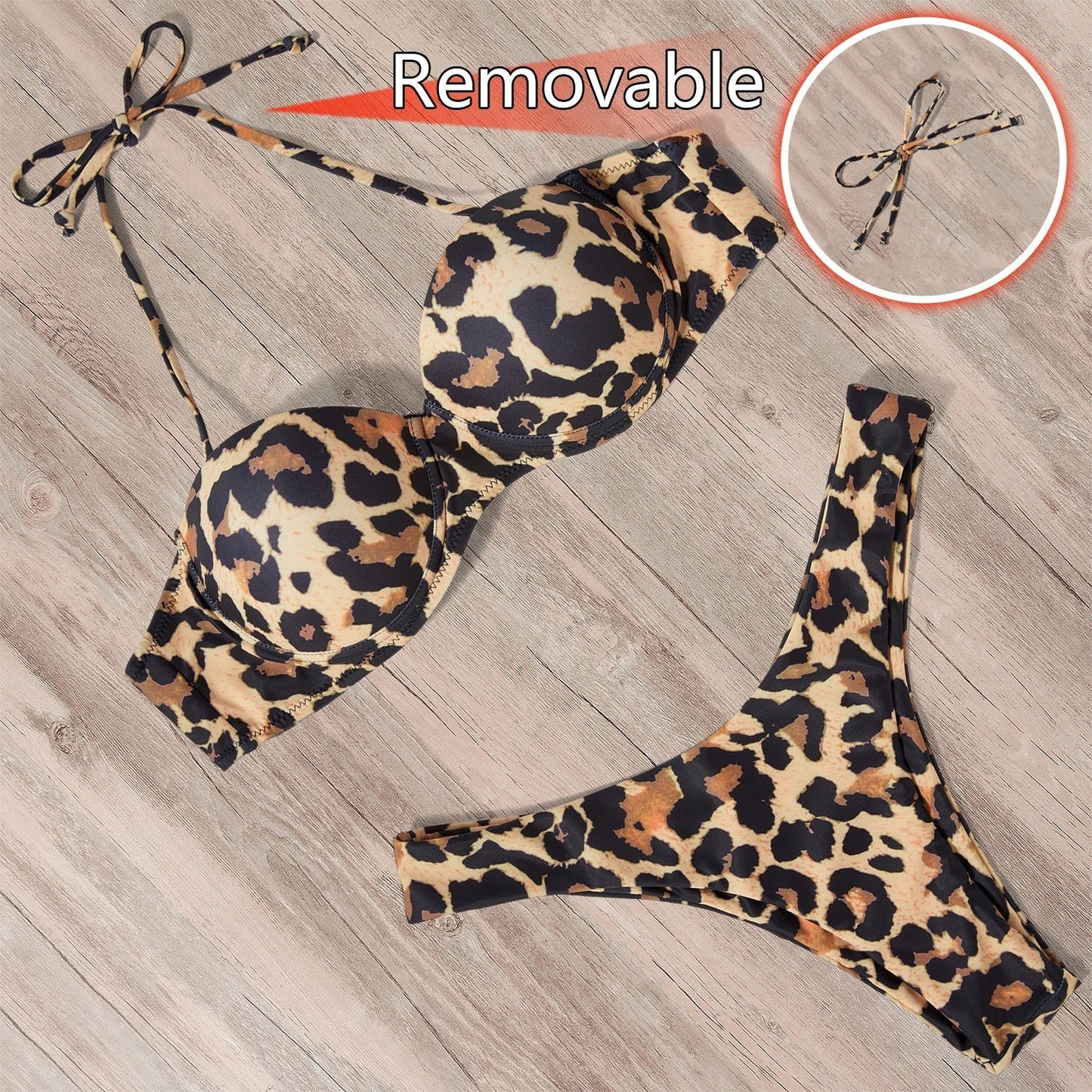 Bikini Swimwear Women Swimsuit Leopard Brazilian Bikini Set Push Up Bathing Suit Female Summer Beach Wear Biquini B1964LP China