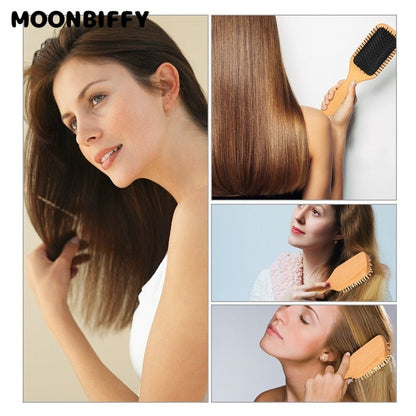 Brushes Anti-static Suitable for Ladies Etc Comb Hair Brush Comb Square Air Cushion Comb Wooden Spa Massage Natural Wood Inserts