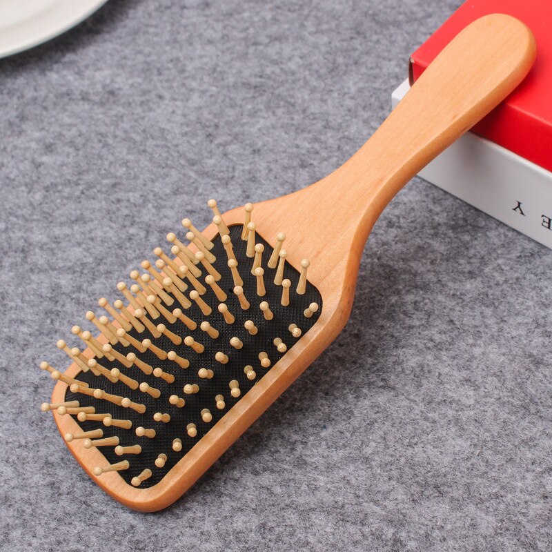 Brushes Anti-static Suitable for Ladies Etc Comb Hair Brush Comb Square Air Cushion Comb Wooden Spa Massage Natural Wood Inserts Black