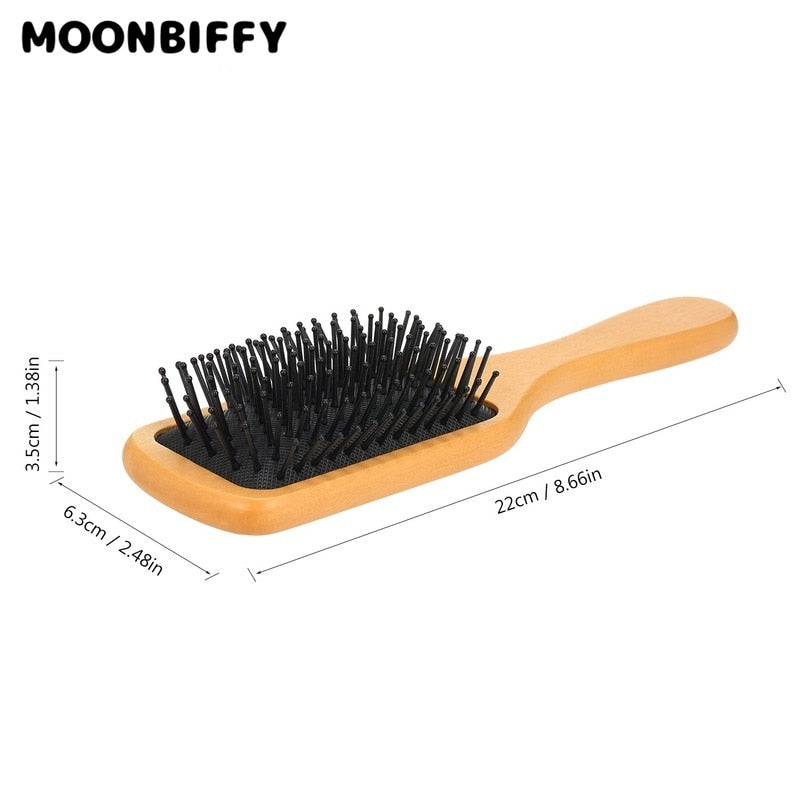 Brushes Anti-static Suitable for Ladies Etc Comb Hair Brush Comb Square Air Cushion Comb Wooden Spa Massage Natural Wood Inserts