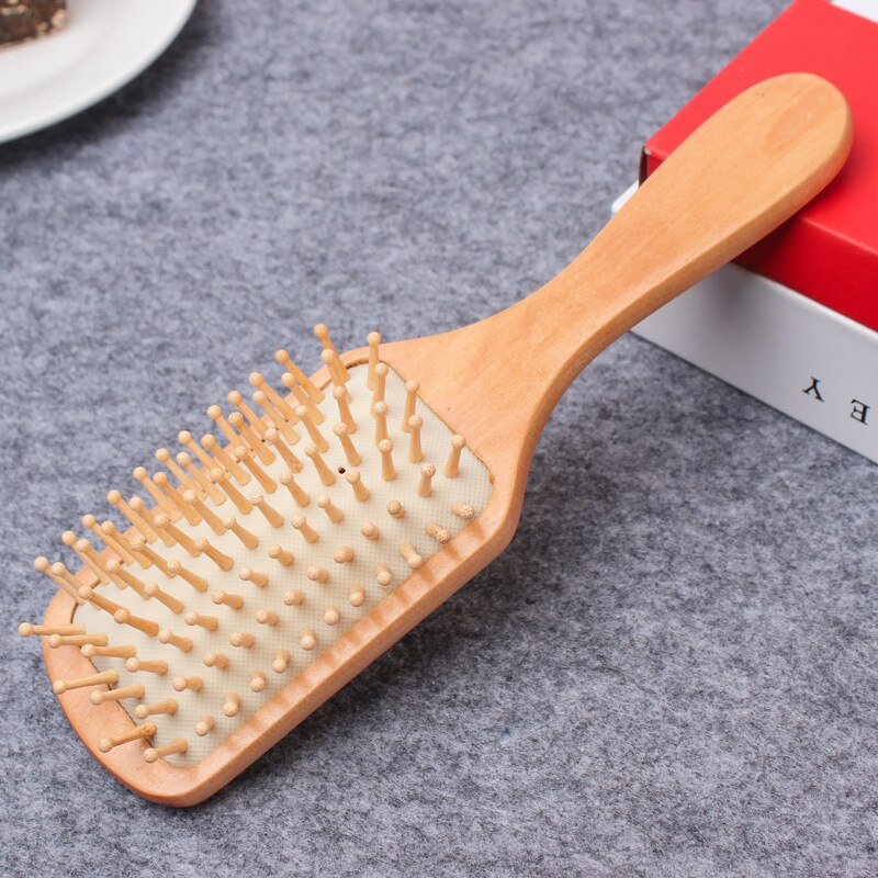 Brushes Anti-static Suitable for Ladies Etc Comb Hair Brush Comb Square Air Cushion Comb Wooden Spa Massage Natural Wood Inserts Yellow