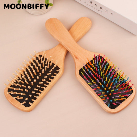 Brushes Anti-static Suitable for Ladies Etc Comb Hair Brush Comb Square Air Cushion Comb Wooden Spa Massage Natural Wood Inserts