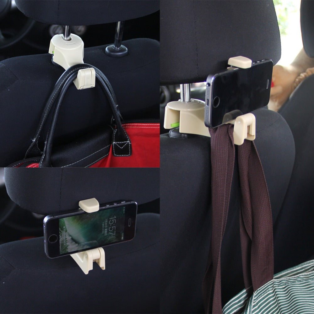Car Seat  Hooks Bags Hanger Holder Organizer Phone Stand Mount Automobiles Headrest Storage Hooks Clips Universal #280687 CooL Smart Shop