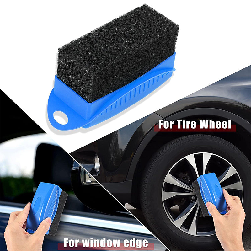 Car Tires Waxing Polishing Cleaning Wipe Washing Tire Tyre Wheel Rim Trim Contour Detailing Dressing Shine Pad Sponge Foam Brush