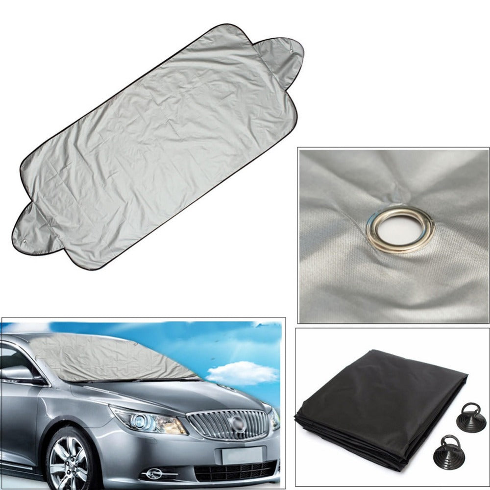 Car Windscreen Cover Car Sun Shade Front Auto Visor Snow Ice Shield Dust Protector Heating Silver Suckers Mounted #276440 CooL Smart Shop