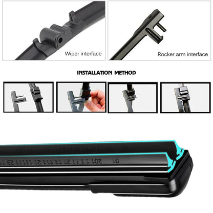Car Windshield Wiper blades Universal Soft Double layer Rubber Frameless Bracketless Front Windscreen Brushes Washer Accessories 10 P H Side Arm