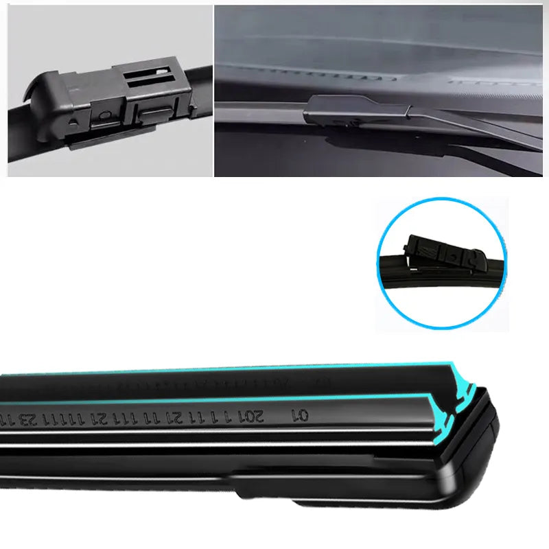 Car Windshield Wiper blades Universal Soft Double layer Rubber Frameless Bracketless Front Windscreen Brushes Washer Accessories 16 MG