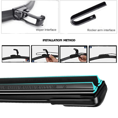 Car Windshield Wiper blades Universal Soft Double layer Rubber Frameless Bracketless Front Windscreen Brushes Washer Accessories 1 U Hook Arm
