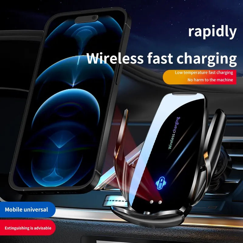 Car Wireless Charger Auto Car Mount Phone Holder Stand For iPhone 14 13 12 X Xiaomi Samsung Infrared Induction 15W Fast Charging