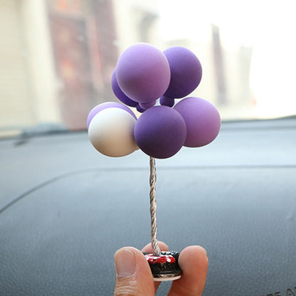 Cartoon Couples Car Decoration Model Cute Figure Figurines Balloon Ornament Auto Interior Dashboard Accessories For Girls Gifts Gradient purple