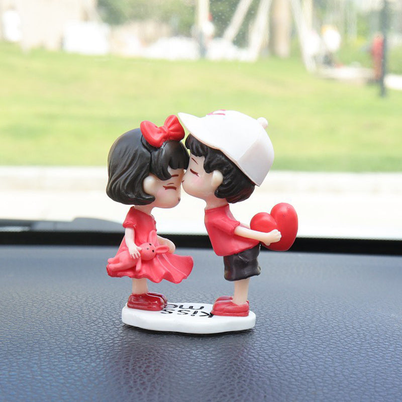 Cartoon Couples Car Decoration Model Cute Figure Figurines Balloon Ornament Auto Interior Dashboard Accessories For Girls Gifts