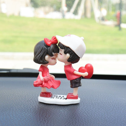 Cartoon Couples Car Decoration Model Cute Figure Figurines Balloon Ornament Auto Interior Dashboard Accessories For Girls Gifts A3