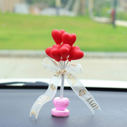 Cartoon Couples Car Decoration Model Cute Figure Figurines Balloon Ornament Auto Interior Dashboard Accessories For Girls Gifts E2