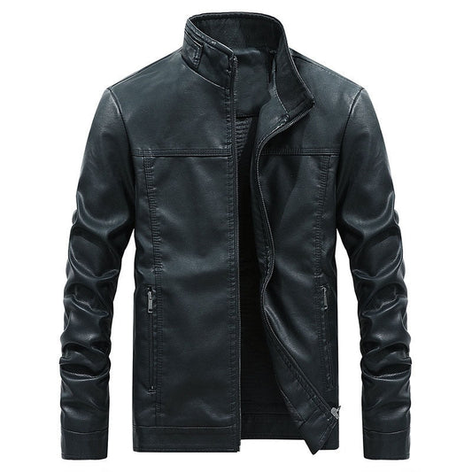Casual For Autumn Spring Outdoor Leather Zip Up Jacket Men's PU Faux Black Vintage Suede Oversize Coat
