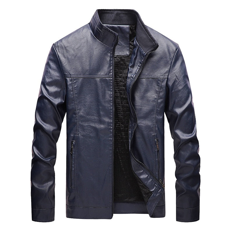 Casual For Autumn Spring Outdoor Leather Zip Up Jacket Men's PU Faux Black Vintage Suede Oversize Coat 7707 D