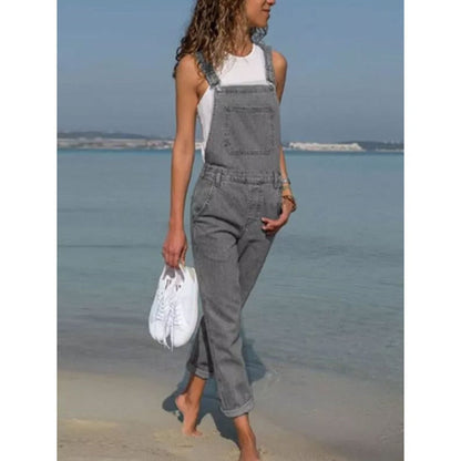 Casual Jeans Denim Overalls 2023 New Minimalist Womens Rompers Loose Overalls Women's Denim Jumpsuit Summer Fashion Jumpsuit 903 Grey China