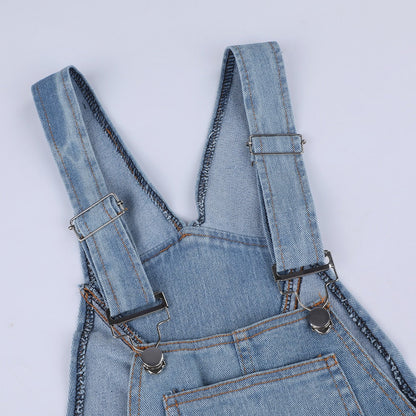 Casual Jeans Denim Overalls 2023 New Minimalist Womens Rompers Loose Overalls Women's Denim Jumpsuit Summer Fashion Jumpsuit 903