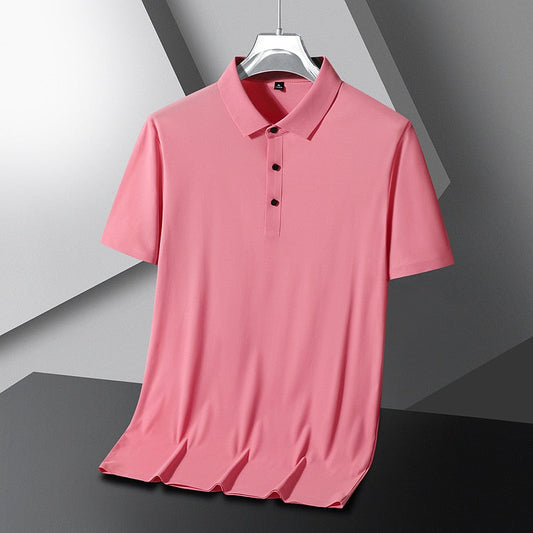 Casual Summer Short Sleeve Solid Black White Polo Shirt Brand Fashion Clothes For Men Oversize