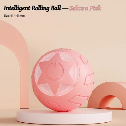 Cat Toys Gravitational Intelligence Star Rolling Ball Teasing Cat Toys Self Hi Relief Pet Bite Resistant Toys Pet Supplies Light Pink