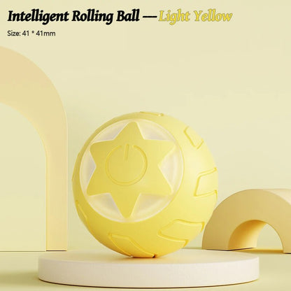 Cat Toys Gravitational Intelligence Star Rolling Ball Teasing Cat Toys Self Hi Relief Pet Bite Resistant Toys Pet Supplies Light Yellow