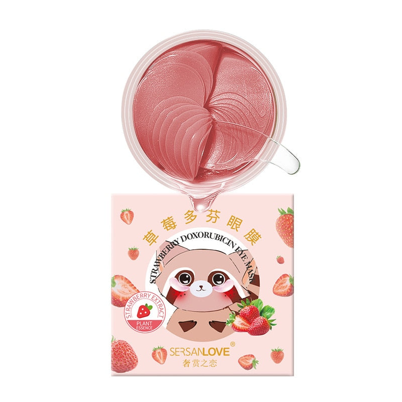 Caviar Snail Strawberry Eye Mask Moisturizing Remove Eye Bag Improve Dark Circles Eliminate Fat Particles Eye Patches Face Care China Strawberry
