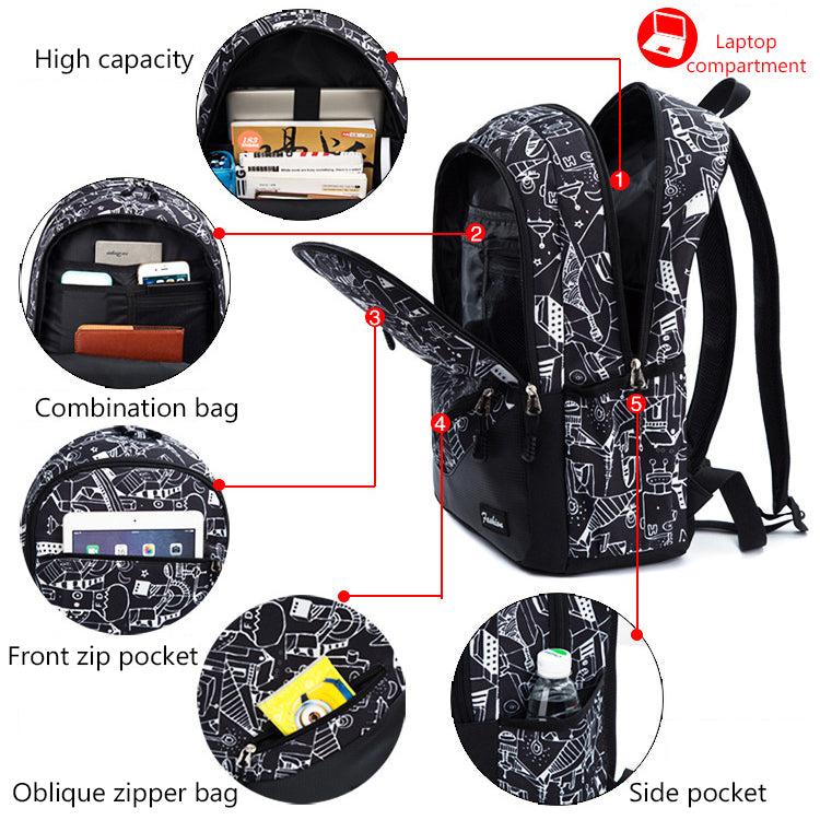 Children Printing School Backpack Large-Capacity Orthopedic Schoolbag For Boys Girls Laptop Backpacks Teenage Nylon School Bags