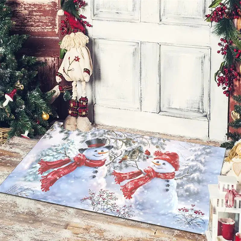 Christmas Decoration Floor Mat Entrance Door Bedroom Bath Toilet Anti Slip Mat Carpet Merry Christmas Navidad New Year Gift