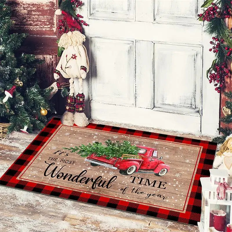 Christmas Decoration Floor Mat Entrance Door Bedroom Bath Toilet Anti Slip Mat Carpet Merry Christmas Navidad New Year Gift