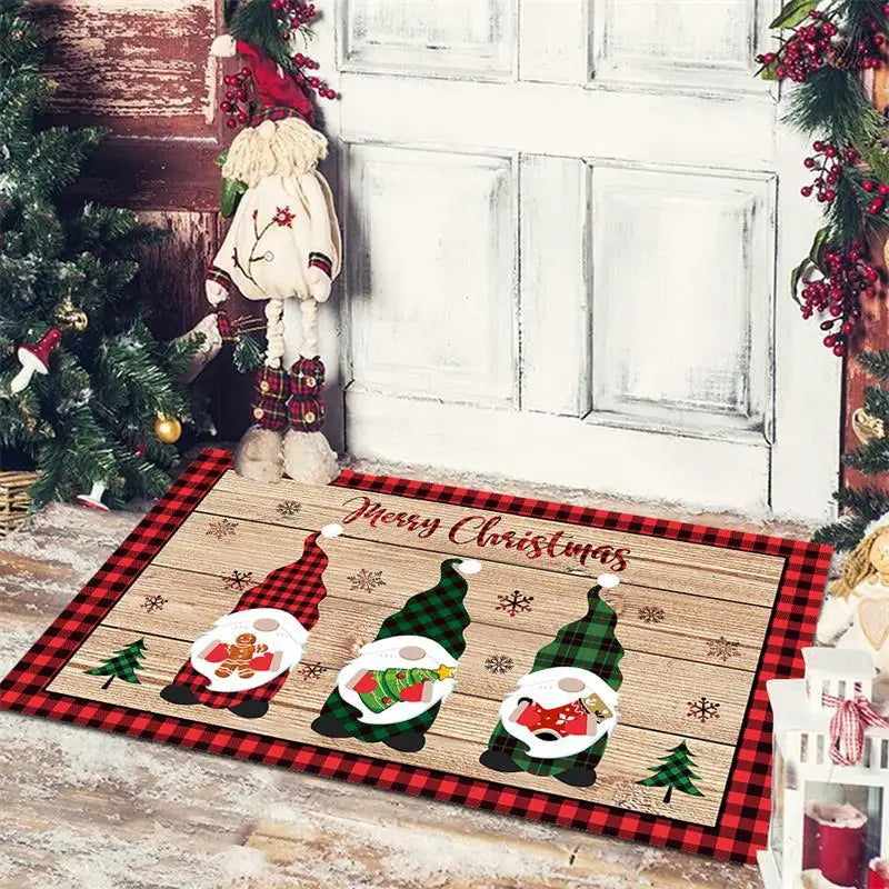 Christmas Decoration Floor Mat Entrance Door Bedroom Bath Toilet Anti Slip Mat Carpet Merry Christmas Navidad New Year Gift