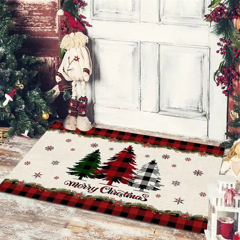 Christmas Decoration Floor Mat Entrance Door Bedroom Bath Toilet Anti Slip Mat Carpet Merry Christmas Navidad New Year Gift