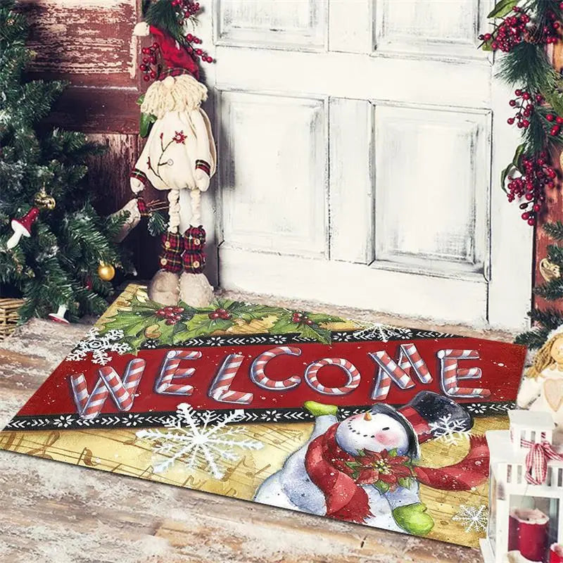 Christmas Decoration Floor Mat Entrance Door Bedroom Bath Toilet Anti Slip Mat Carpet Merry Christmas Navidad New Year Gift