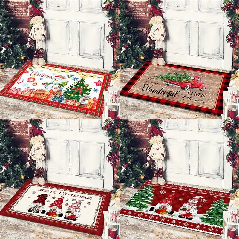 Christmas Decoration Floor Mat Entrance Door Bedroom Bath Toilet Anti Slip Mat Carpet Merry Christmas Navidad New Year Gift