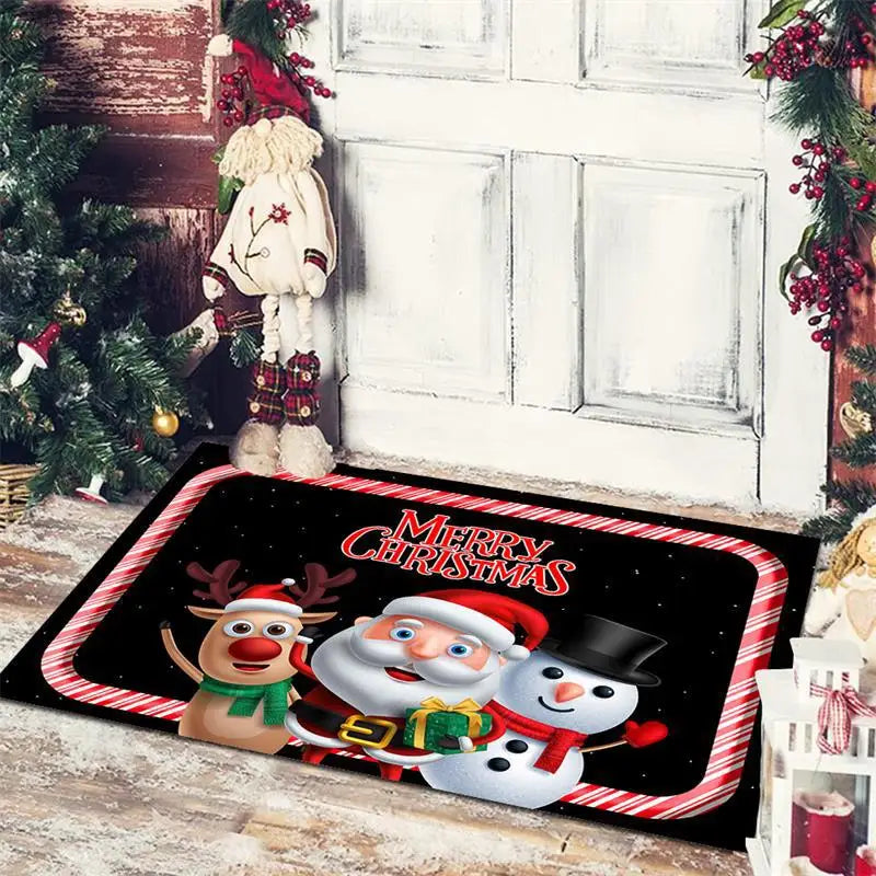 Christmas Decoration Floor Mat Entrance Door Bedroom Bath Toilet Anti Slip Mat Carpet Merry Christmas Navidad New Year Gift