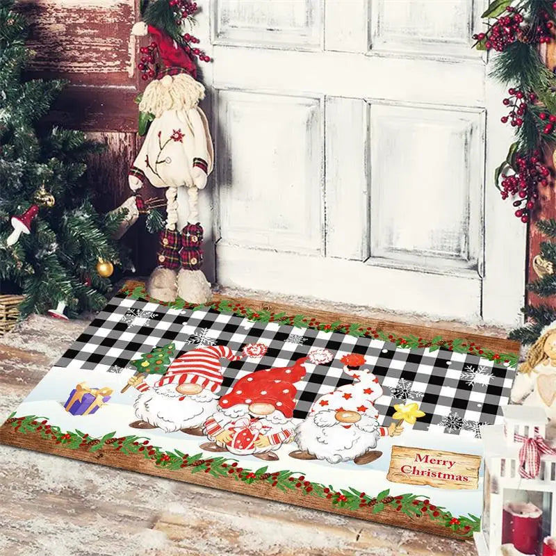 Christmas Decoration Floor Mat Entrance Door Bedroom Bath Toilet Anti Slip Mat Carpet Merry Christmas Navidad New Year Gift 9