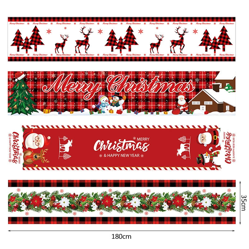 Christmas Table Runner TableCloth Merry Christmas Decoration for Home Xmas Ornament Navidad Noel Natal Gifts New Year