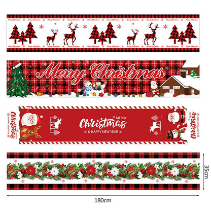 Christmas Table Runner TableCloth Merry Christmas Decoration for Home Xmas Ornament Navidad Noel Natal Gifts New Year