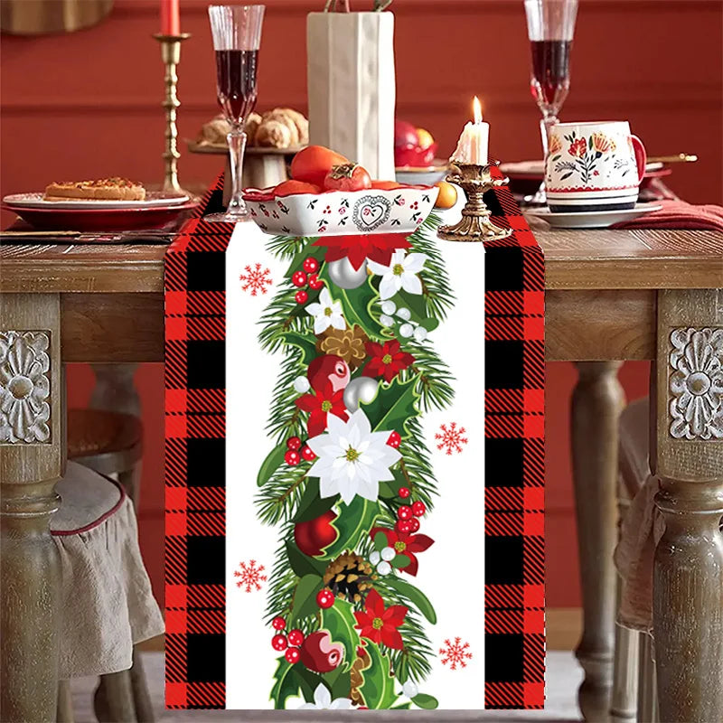 Christmas Table Runner TableCloth Merry Christmas Decoration for Home Xmas Ornament Navidad Noel Natal Gifts New Year