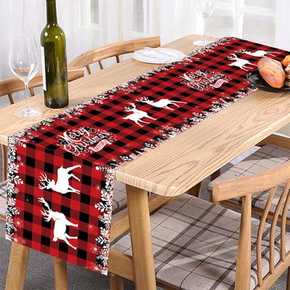 Christmas Table Runner TableCloth Merry Christmas Decoration for Home Xmas Ornament Navidad Noel Natal Gifts New Year