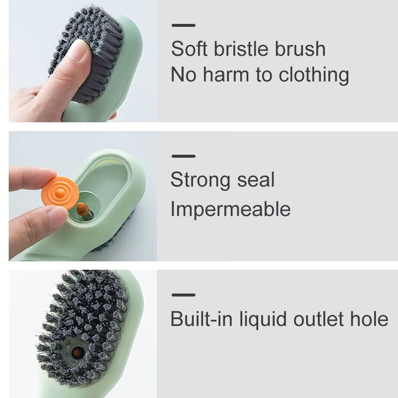 Cleaning Brush Soft Bristled Liquid Shoe Brush Long Handle Brush Clothes Brush Shoe Clothing Board Brush Household Cleaning Tool