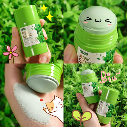 Cleansing Green Mask Stick Clay Stick Green Tea Mask Purifying Green Tea Stick Oil Control Mud Mask Anti Acne Masks Sticks