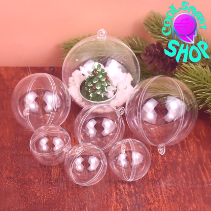 Clear Christmas Ball Transparent Fillable Bauble Xmas Tree Hanging Ornament Pendant Christmas Decorations For Home Kids Gift Box