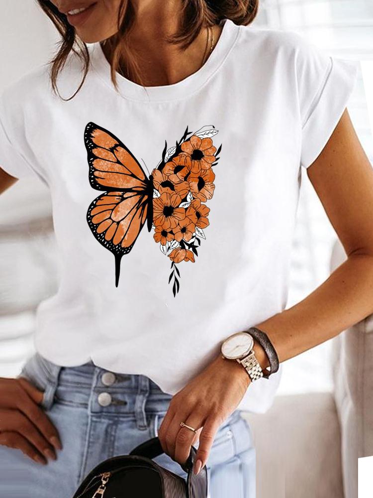 Clothing Fashion Tee Women T-shirt Summer Short Sleeve Print Clothes Music Sweet Trend Cute Graphic T Shirt Female Top