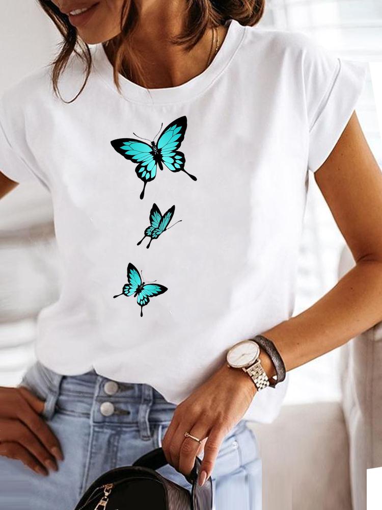 Clothing Fashion Tee Women T-shirt Summer Short Sleeve Print Clothes Music Sweet Trend Cute Graphic T Shirt Female Top