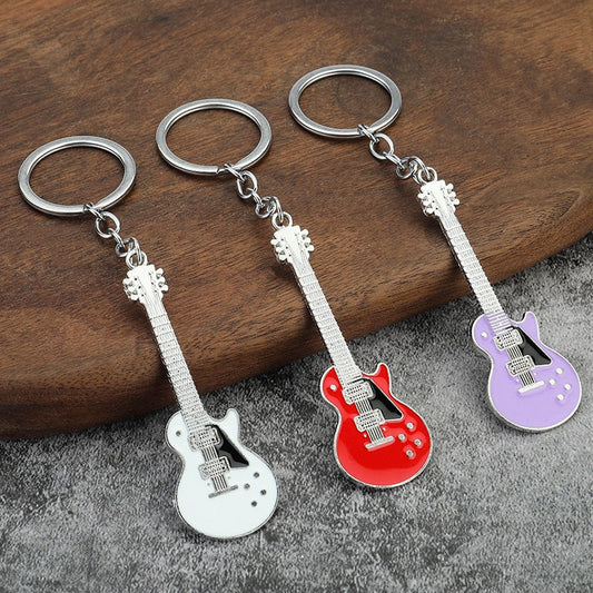Creative Musical Instrument Pendant Event Gift Bag Pendant Metal Lacquer Guitar Keychain