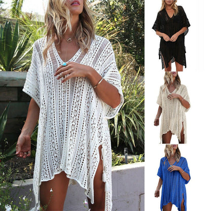 Crochet Beach Robe Shawl Beach Cover Up 2023 Sexy Swimwear Cutout Cover Up Women Kaftan Ladies Summer Swimwear Cover Ups