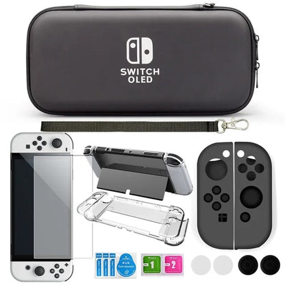 Crystal Clear Case Kit for Nintendo Switch Oled Carrying Travel Bag Pouch for Ns Oled Game Console Protection & Screen Protector